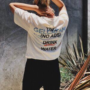 Gelcream Graphic Tshirt drink water unisex Cream (one size) streetwear